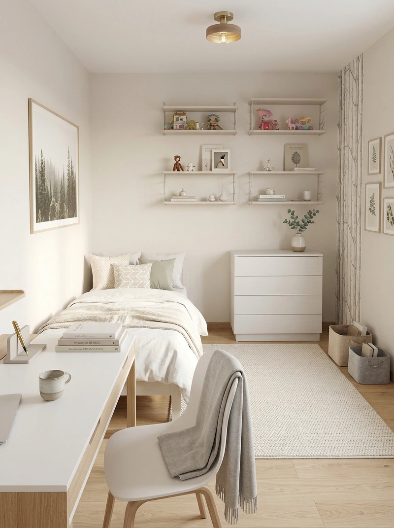 Дизайн интерьера в стиле Сканди — Детская от нейросети RoomGPT