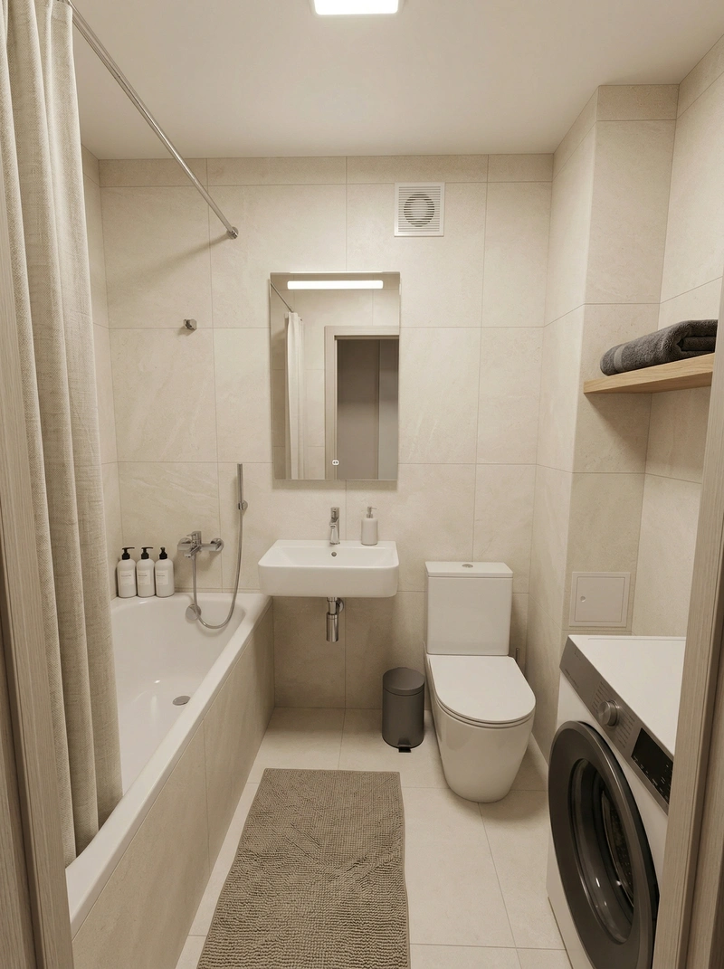 Дизайн ванной в стиле Минимализм — фото интерьера от нейросети RoomGPT