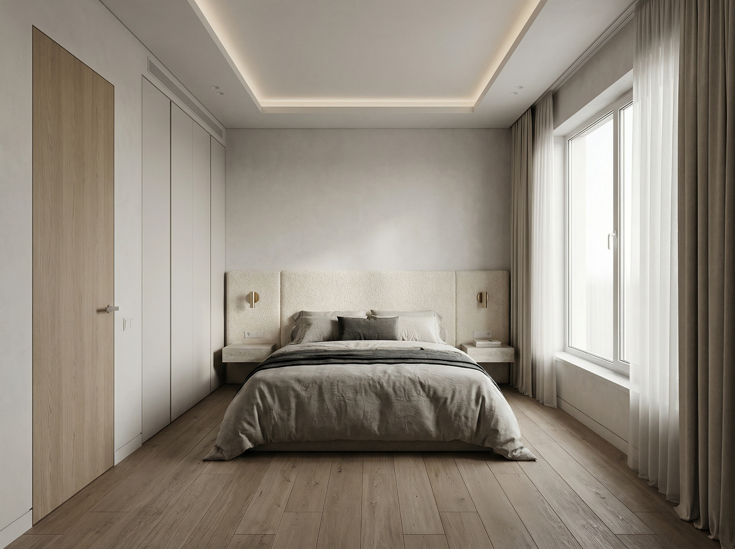 Дизайн спальни в стиле Минимализм — фото интерьера от нейросети RoomGPT