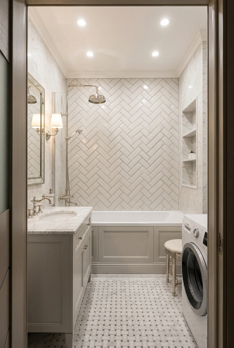 Дизайн интерьера в стиле Классика — Ванная от нейросети RoomGPT