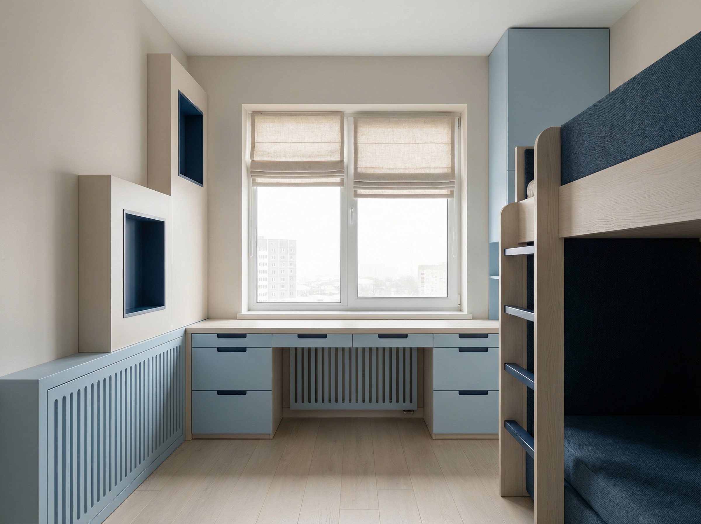 Дизайн детской в стиле Минимализм — фото интерьера от нейросети RoomGPT