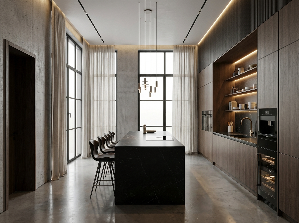 Дизайн кухни в стиле Минимализм — фото интерьера от нейросети RoomGPT