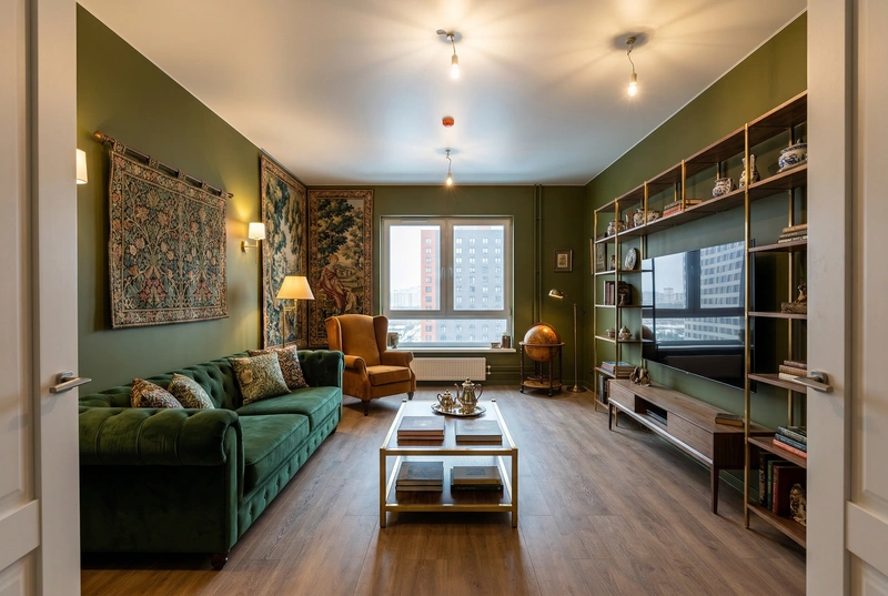 Дизайн интерьера в стиле Британский — Гостиная от нейросети RoomGPT