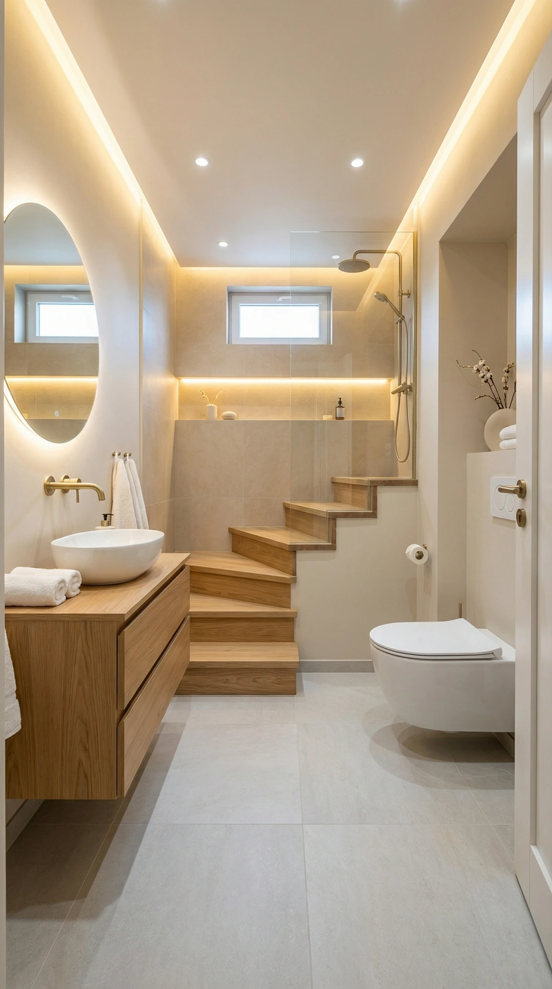 Дизайн интерьера в стиле Сканди — Ванная от нейросети RoomGPT