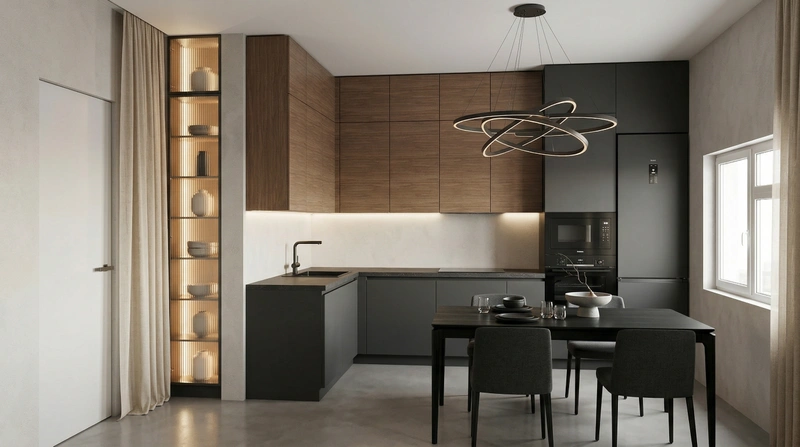 Дизайн кухни в стиле Минимализм — фото интерьера от нейросети RoomGPT