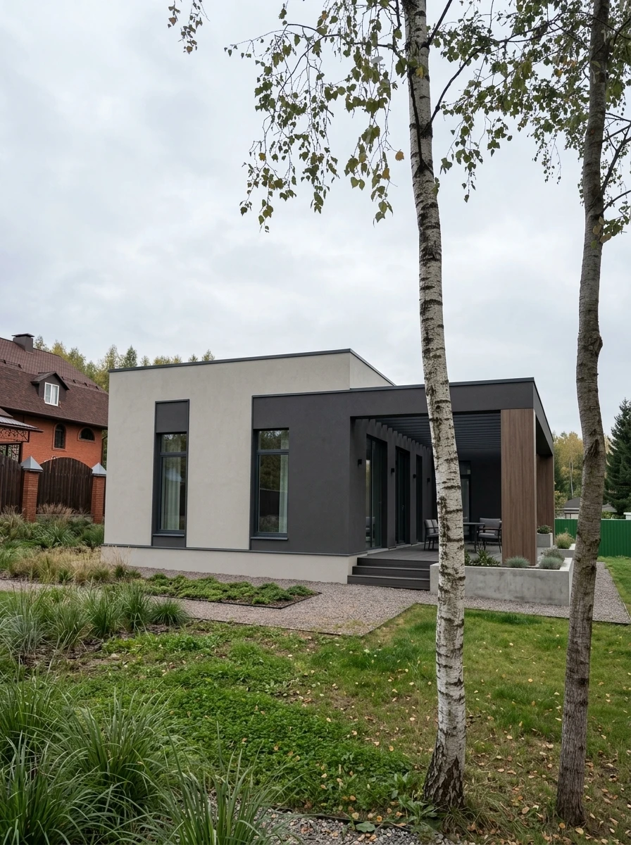 Дизайн фасада в стиле Минимализм — Фасад от нейросети RoomGPT