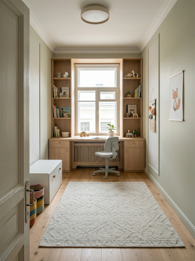 Дизайн спальни в стиле Сканди — фото интерьера от нейросети RoomGPT