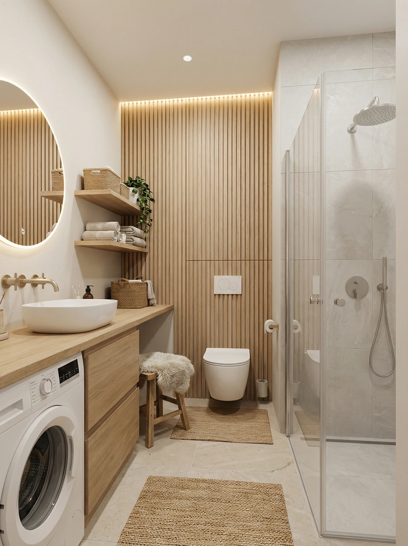 Дизайн интерьера в стиле Хюгге — Ванная от нейросети RoomGPT