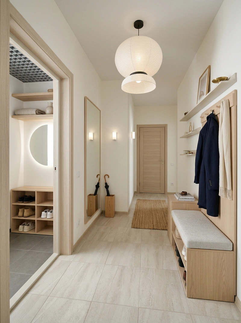 Дизайн интерьера в стиле Сканди — Прихожая от нейросети RoomGPT