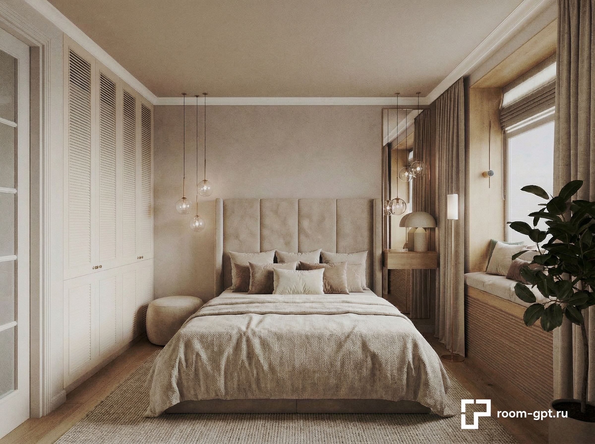 Дизайн спальни в стиле Минимализм — фото интерьера от нейросети RoomGPT