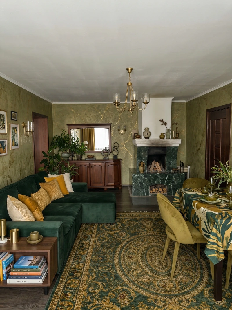 Дизайн гостиной в стиле Эклектика — фото интерьера от нейросети RoomGPT