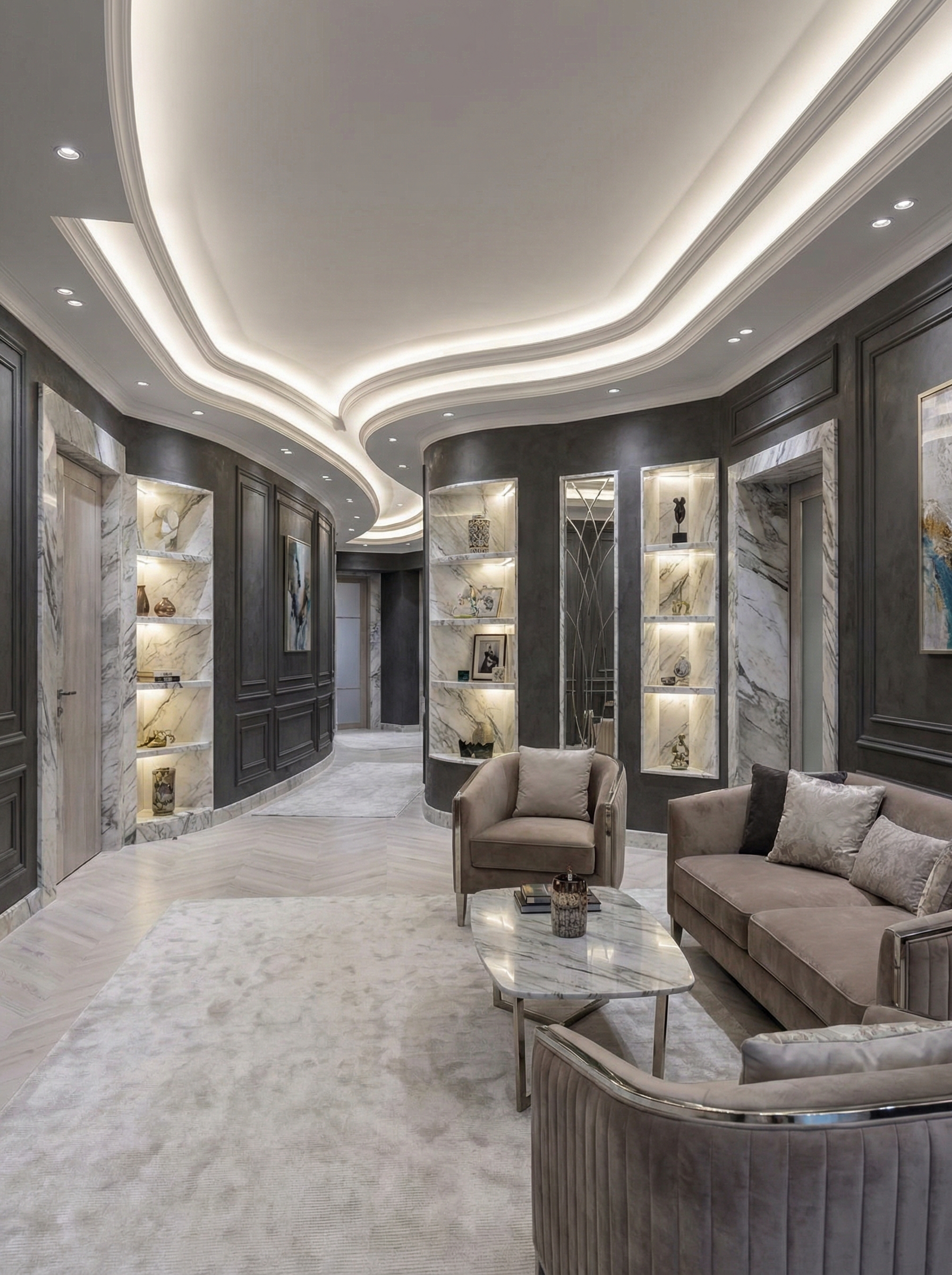 Дизайн гостиной в стиле Классика — фото интерьера от нейросети RoomGPT