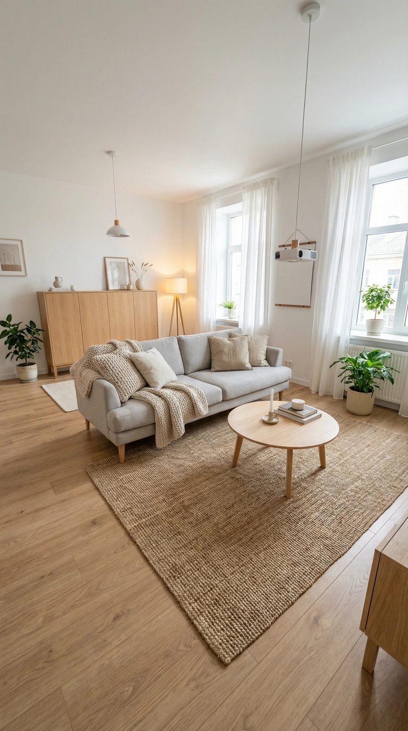 Дизайн интерьера в стиле Хюгге — Гостиная от нейросети RoomGPT