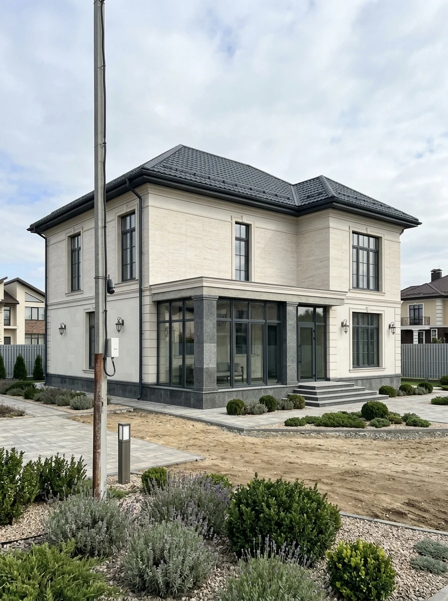 Дизайн фасада в стиле Неоклассика — Фасад от нейросети RoomGPT