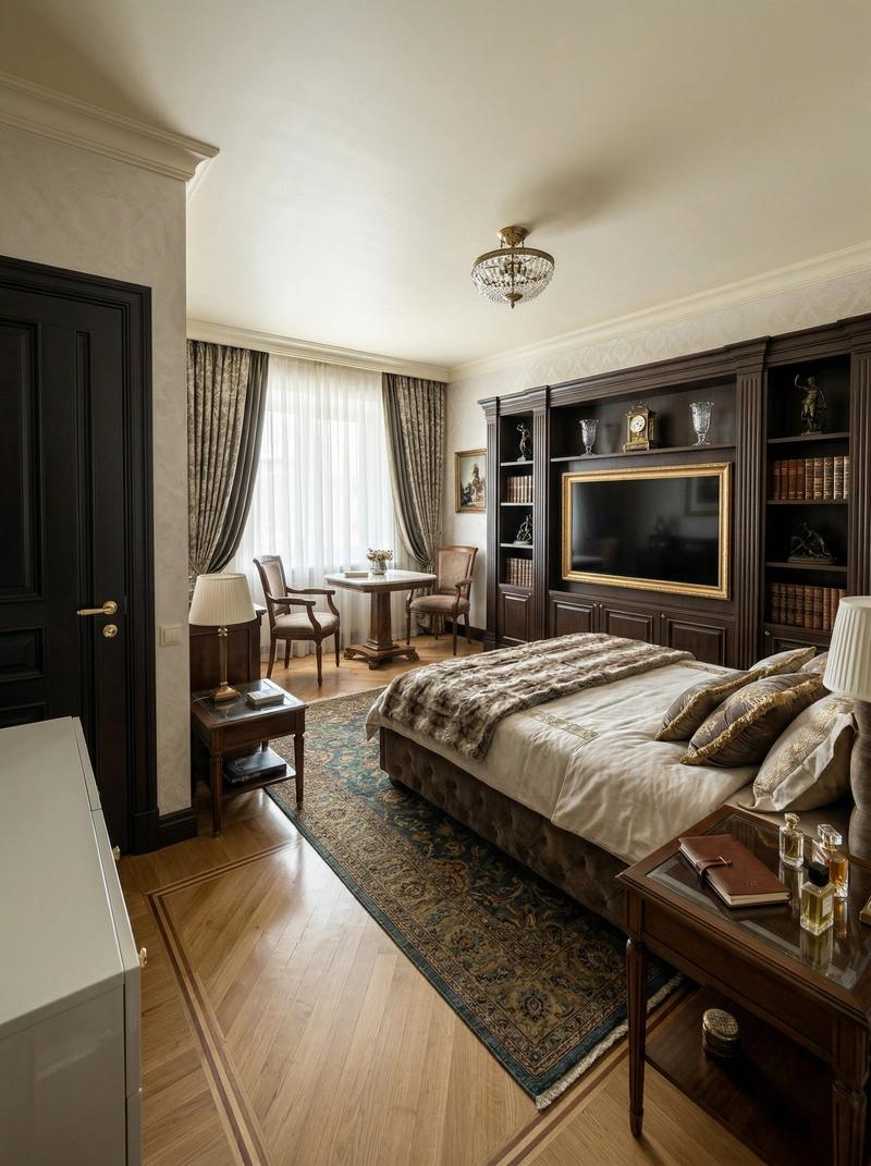 Дизайн интерьера в стиле Классика — Гостиная от нейросети RoomGPT