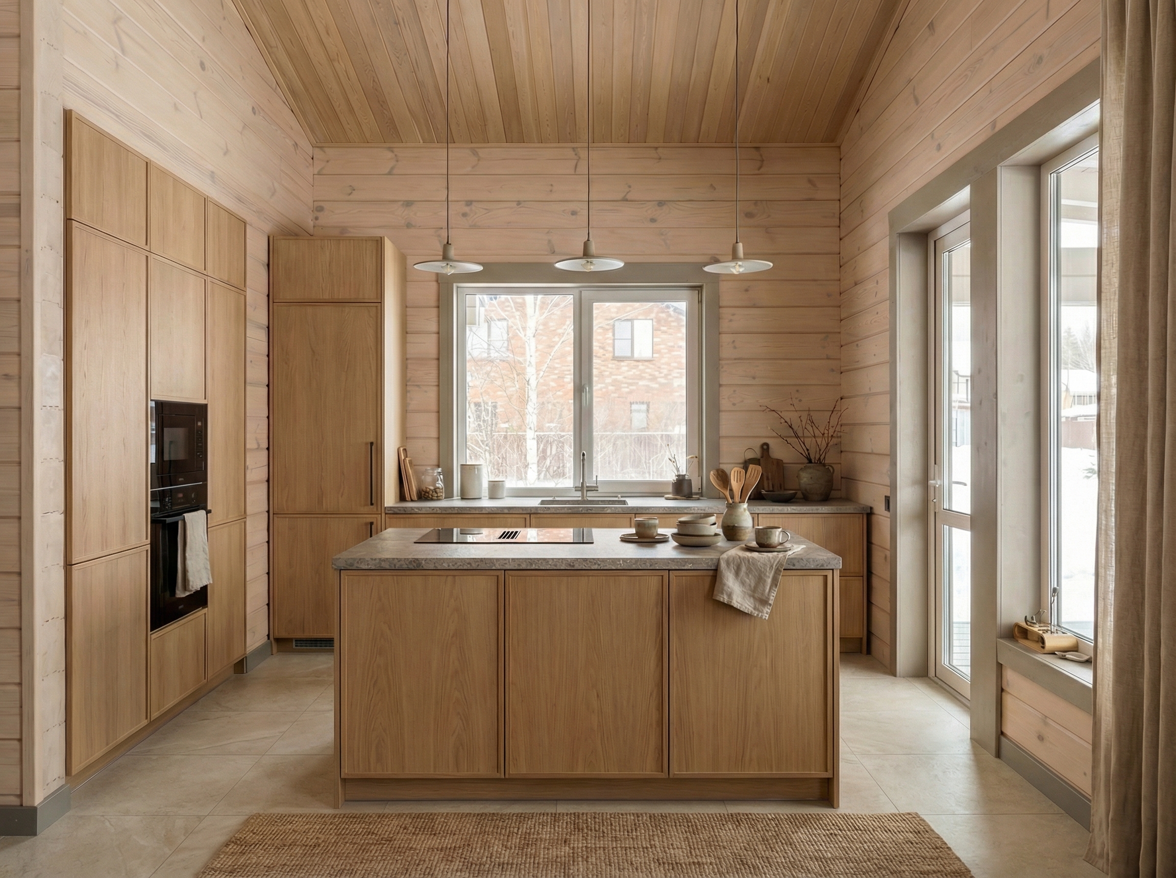 Дизайн кухни в стиле Japandi — фото интерьера от нейросети RoomGPT