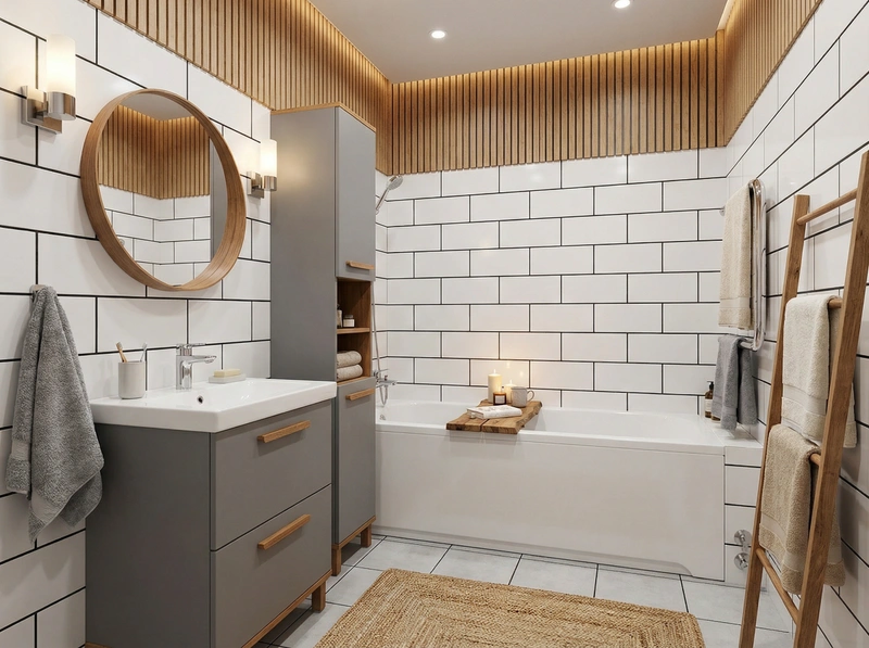 Дизайн интерьера в стиле Хюгге — Ванная от нейросети RoomGPT