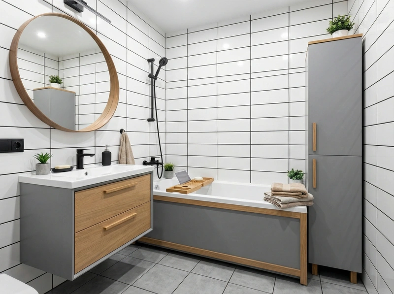 Дизайн интерьера в стиле Сканди — Ванная от нейросети RoomGPT