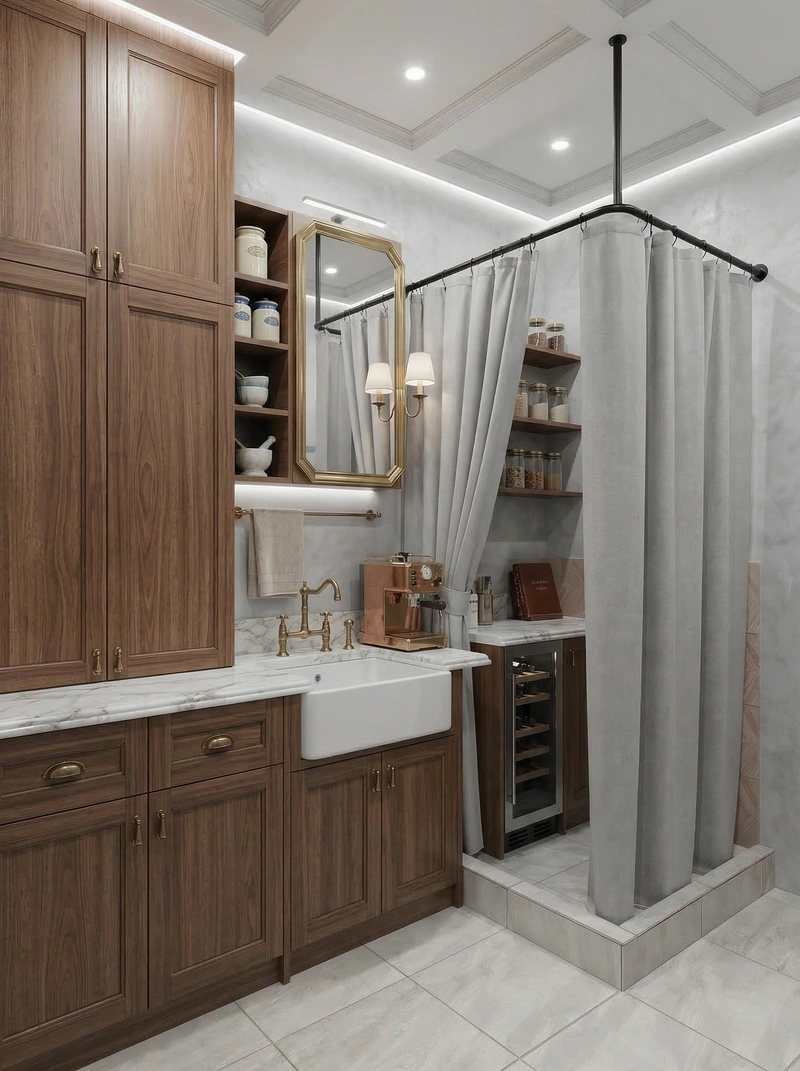 Дизайн кухни в стиле Классика — фото интерьера от нейросети RoomGPT