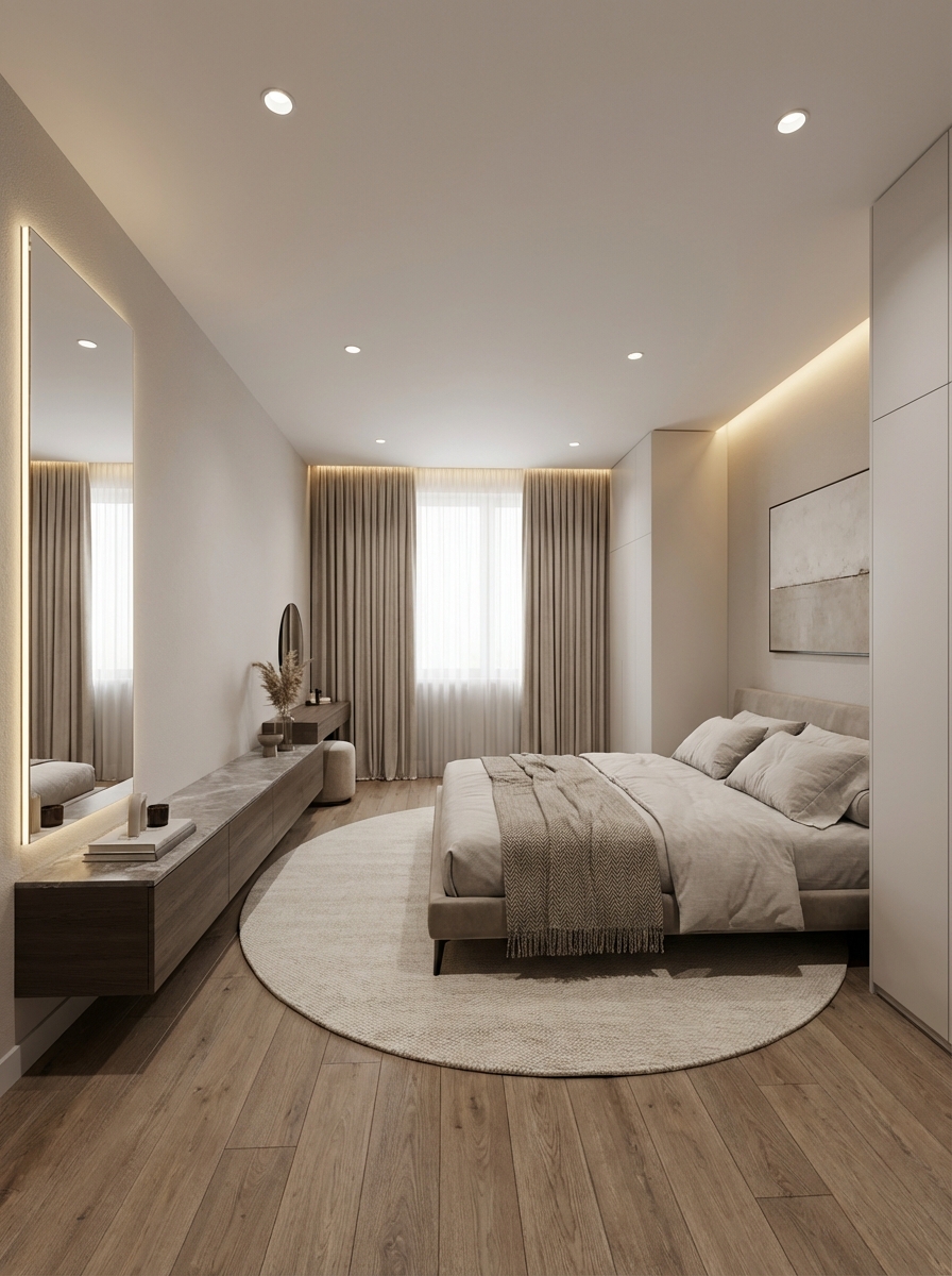 Дизайн спальни в стиле Минимализм — фото интерьера от нейросети RoomGPT