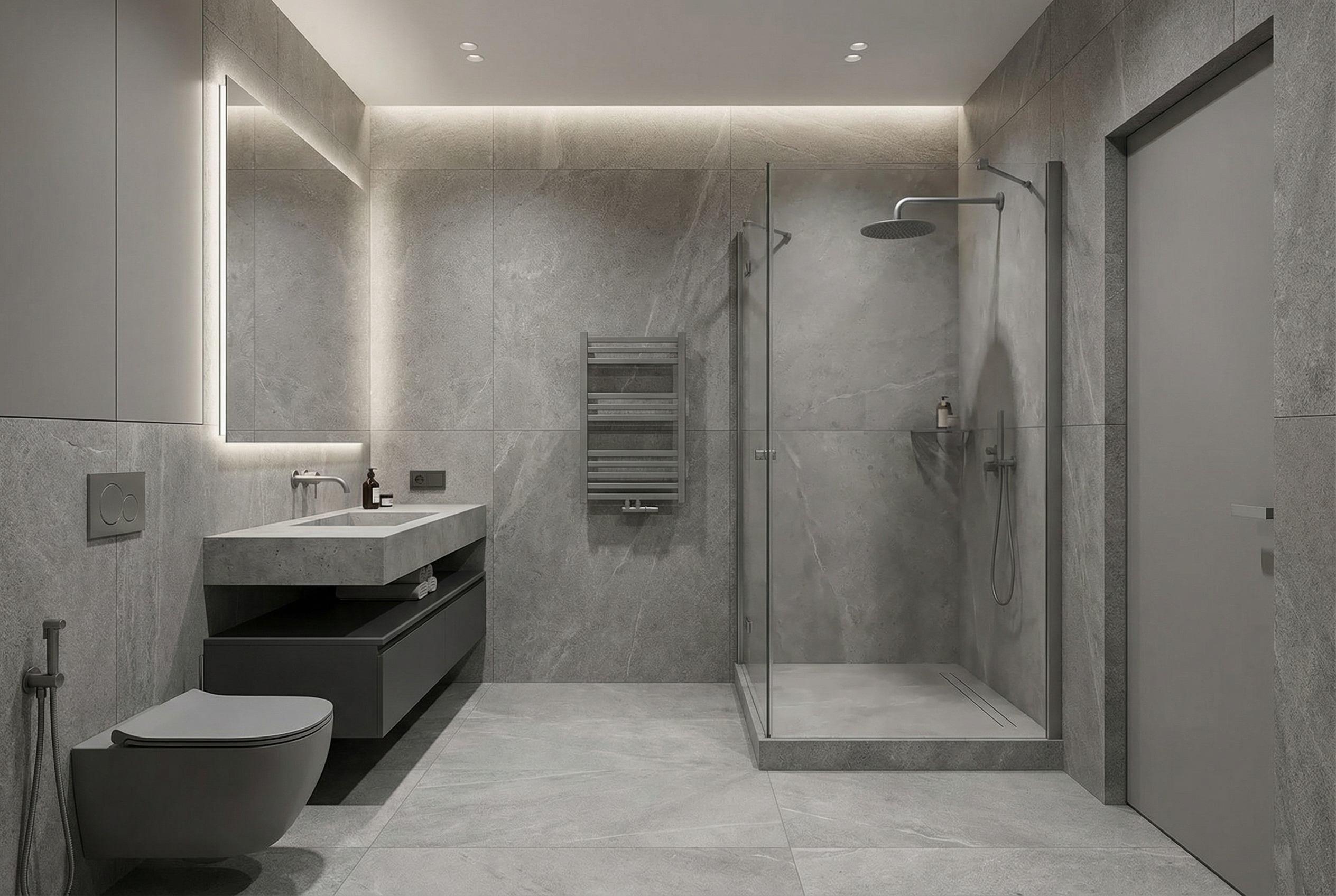 Дизайн ванной в стиле Минимализм — фото интерьера от нейросети RoomGPT