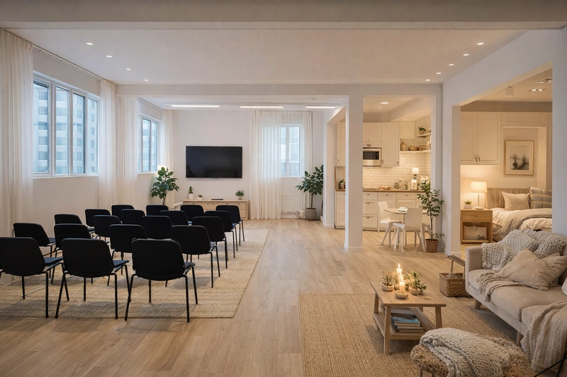 Дизайн интерьера в стиле Хюгге — Гостиная от нейросети RoomGPT