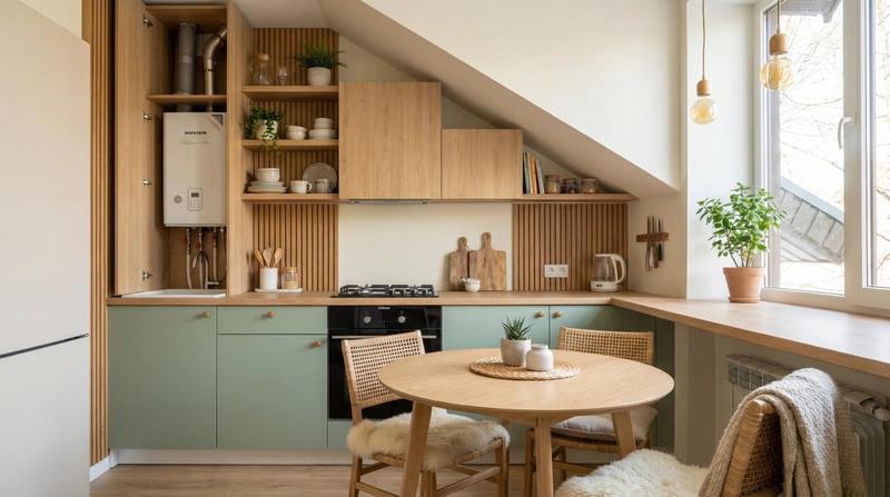 Дизайн интерьера в стиле Хюгге — Кухня от нейросети RoomGPT