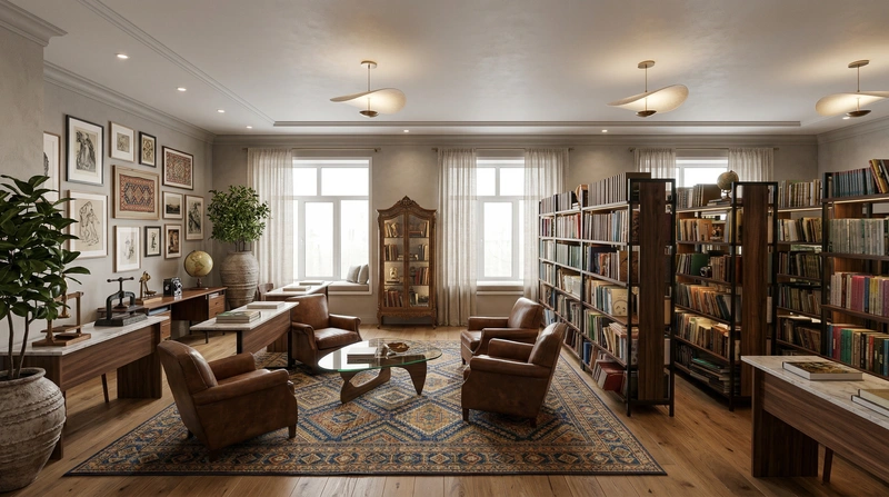 Дизайн интерьера в стиле Эклектика — Гостиная от нейросети RoomGPT