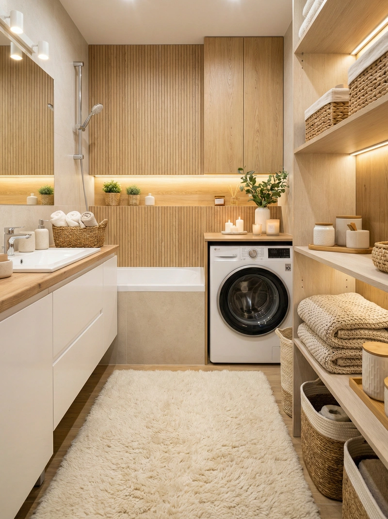 Дизайн интерьера в стиле Хюгге — Ванная от нейросети RoomGPT