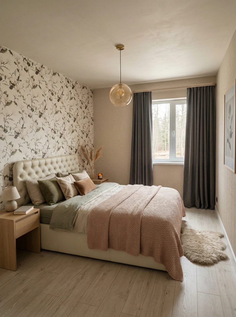 Дизайн интерьера в стиле Хюгге — Спальня от нейросети RoomGPT