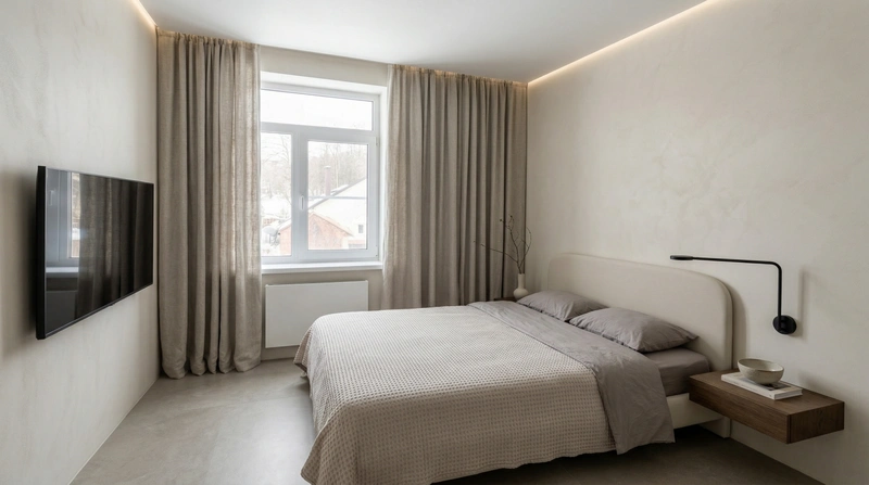 Дизайн спальни в стиле Минимализм — фото интерьера от нейросети RoomGPT