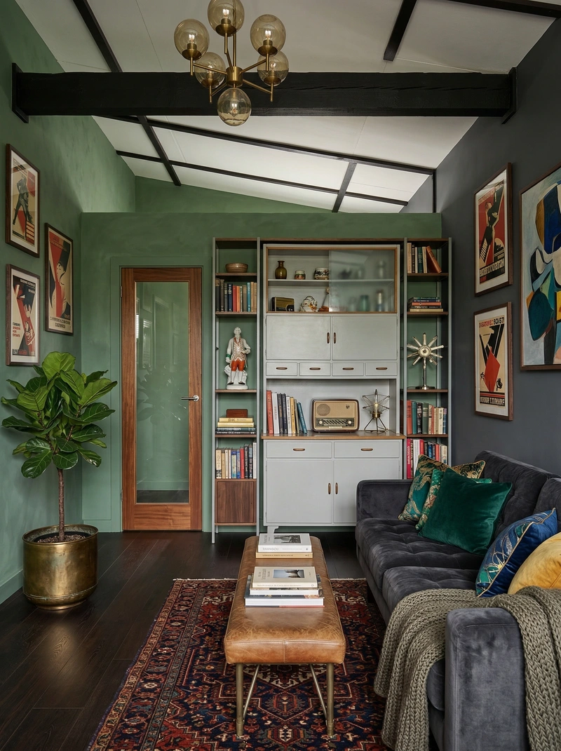 Дизайн интерьера в стиле Эклектика — Гостиная от нейросети RoomGPT