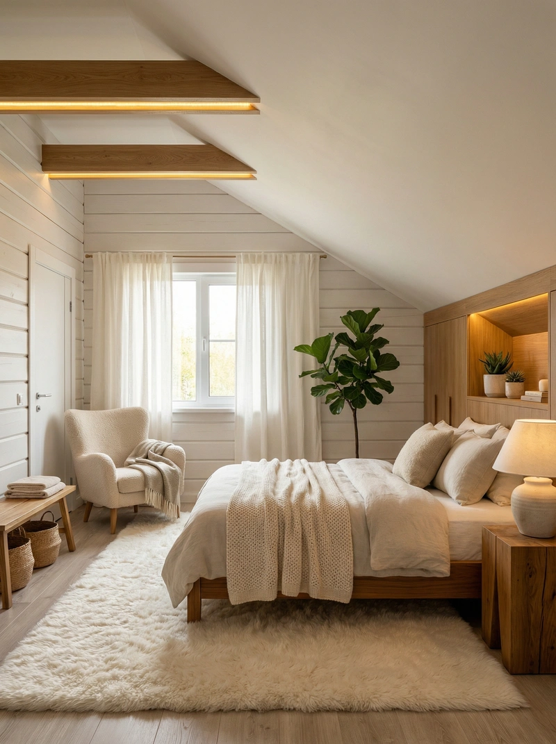 Дизайн интерьера в стиле Хюгге — Спальня от нейросети RoomGPT