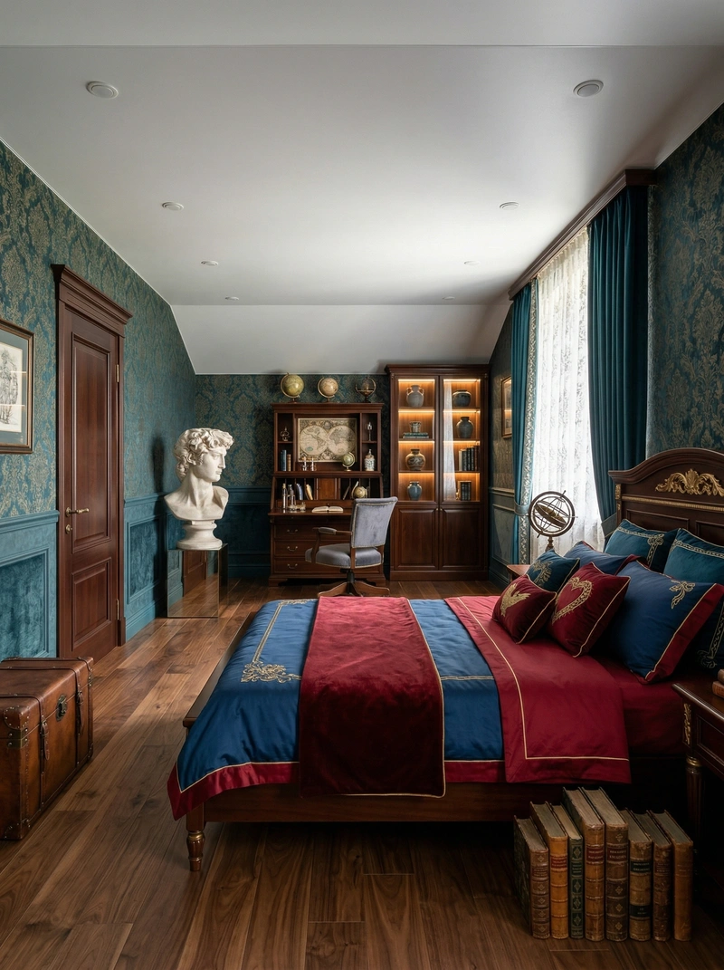 Дизайн спальни в стиле Классика — фото интерьера от нейросети RoomGPT