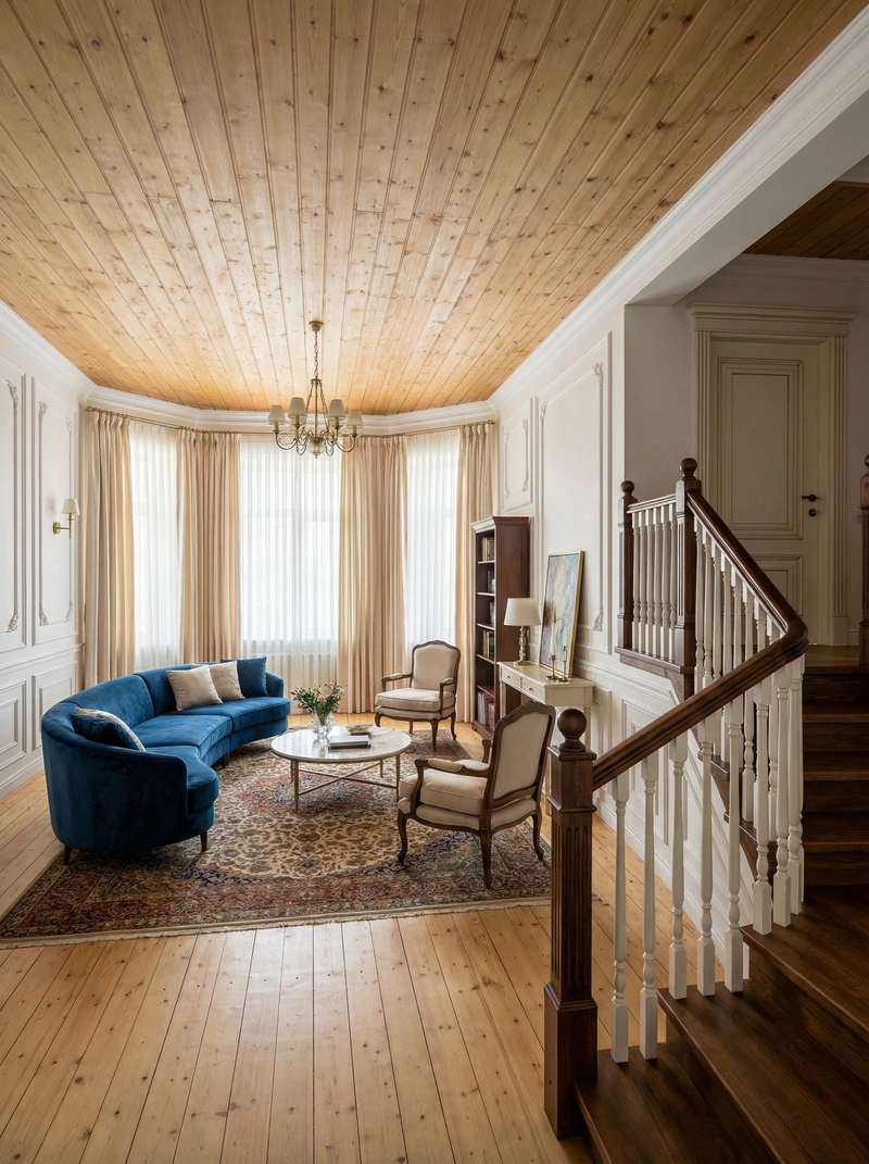 Дизайн интерьера в стиле Классика — Гостиная от нейросети RoomGPT