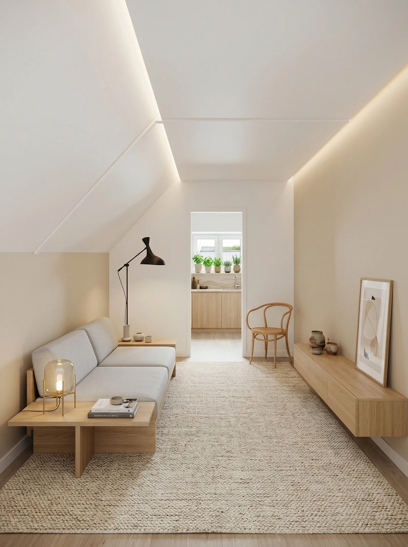 Дизайн гостиной в стиле Сканди — фото интерьера от нейросети RoomGPT