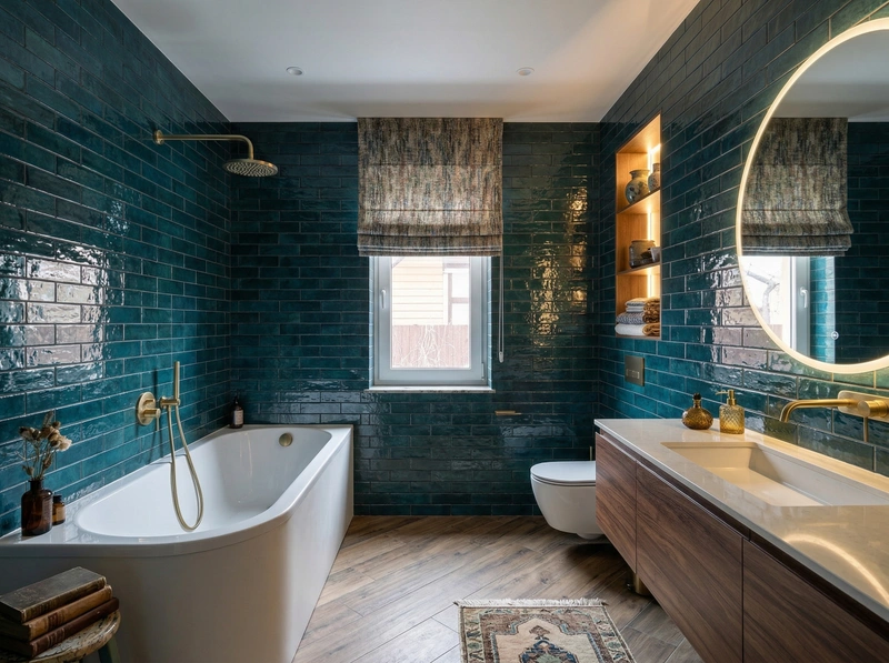 Дизайн ванной в стиле Эклектика — фото интерьера от нейросети RoomGPT