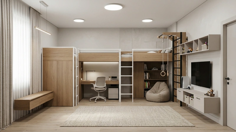 Дизайн детской в стиле Минимализм — фото интерьера от нейросети RoomGPT