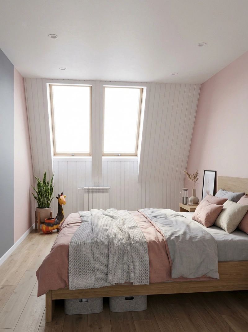 Дизайн интерьера в стиле Сканди — Спальня от нейросети RoomGPT
