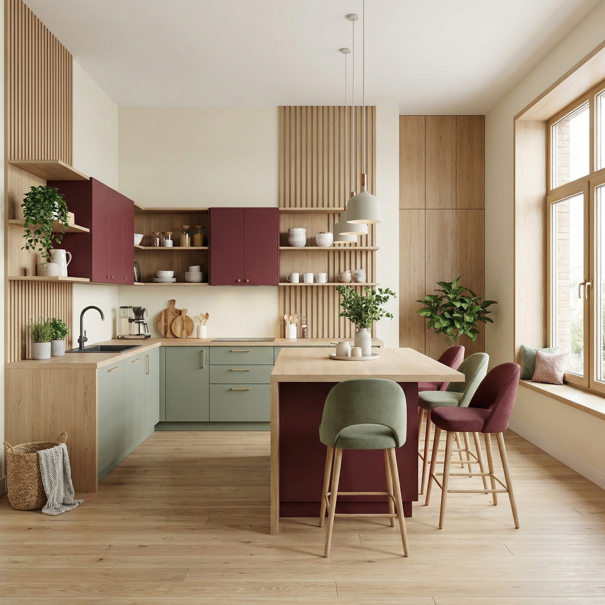 Дизайн кухни в стиле Хюгге — фото интерьера от нейросети RoomGPT