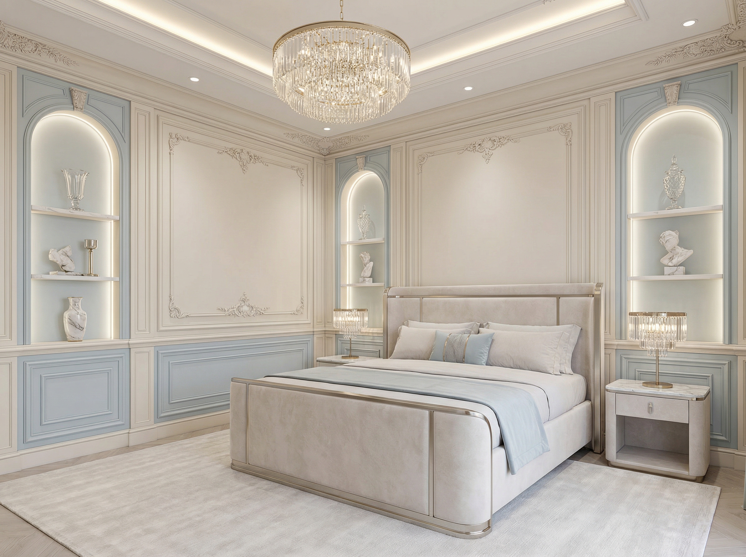 Дизайн спальни в стиле Классика — фото интерьера от нейросети RoomGPT