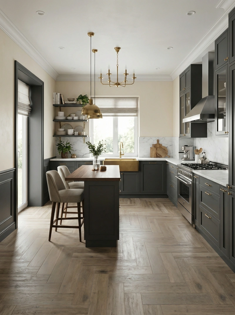 Дизайн интерьера в стиле Классика — Кухня от нейросети RoomGPT