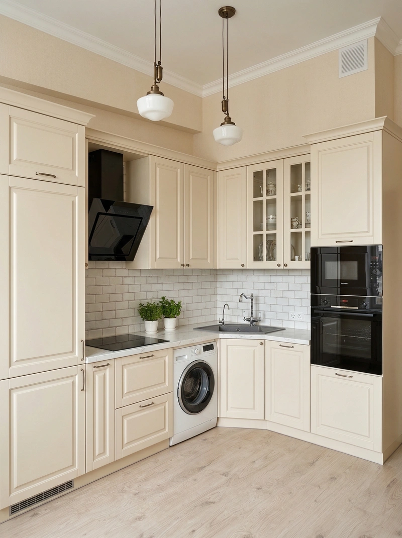 Дизайн кухни в стиле Классика — фото интерьера от нейросети RoomGPT