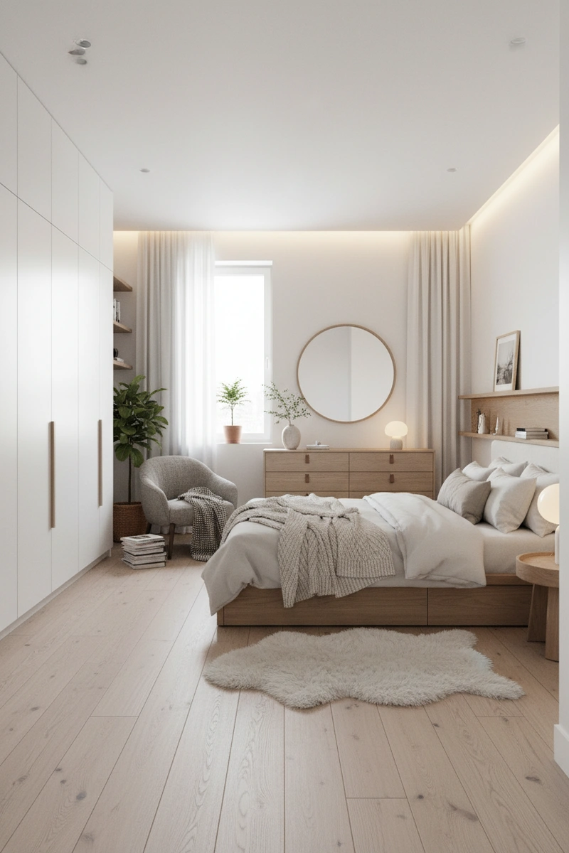 Дизайн интерьера в стиле Хюгге — Спальня от нейросети RoomGPT