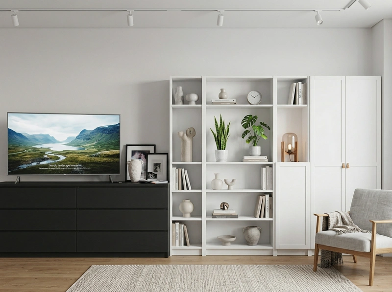 Дизайн гостиной в стиле Сканди — фото интерьера от нейросети RoomGPT