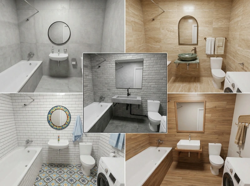 Дизайн ванной в стиле Без стиля — фото интерьера от нейросети RoomGPT