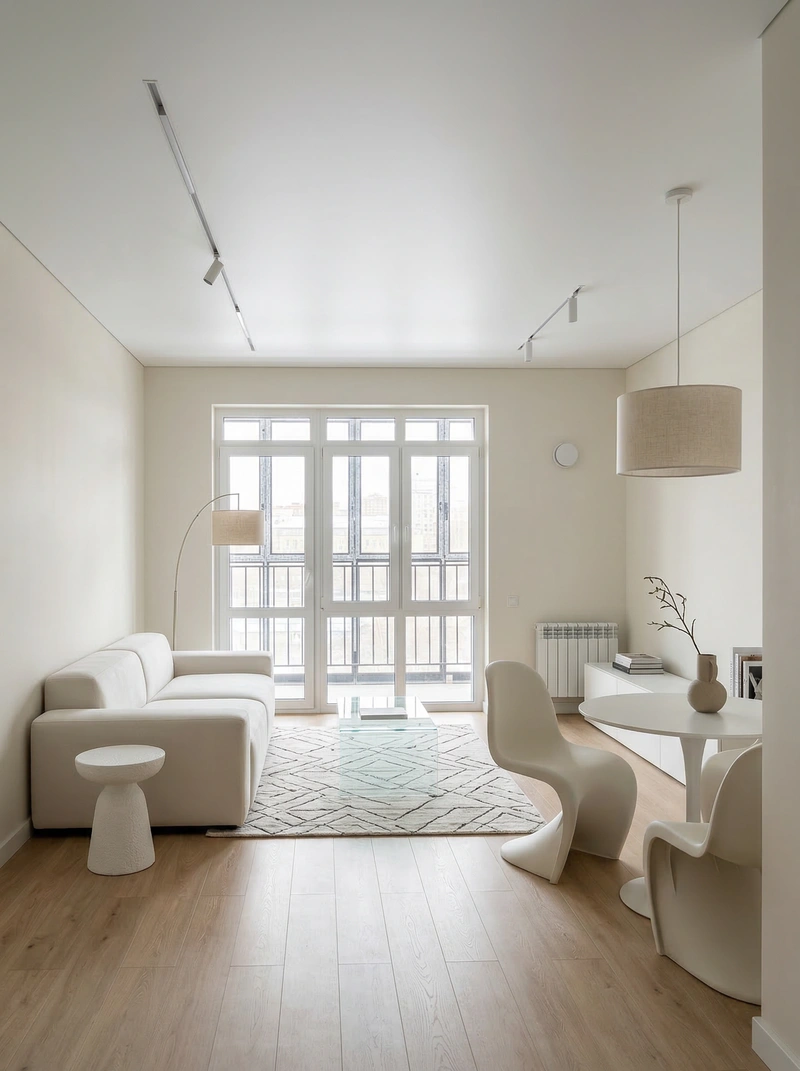 Дизайн интерьера в стиле Минимализм — Гостиная от нейросети RoomGPT