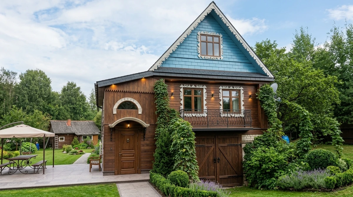 Дизайн фасада в стиле Классика — фото от нейросети RoomGPT