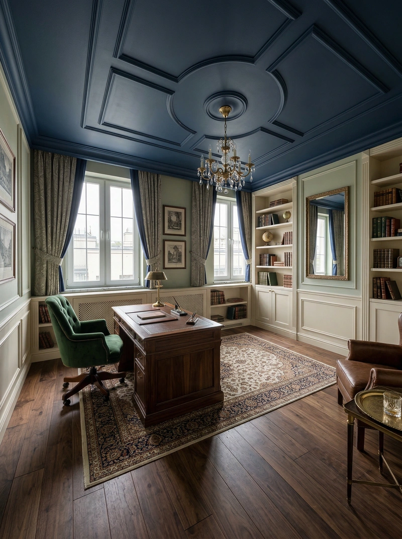 Дизайн интерьера в стиле Классика — Кабинет от нейросети RoomGPT