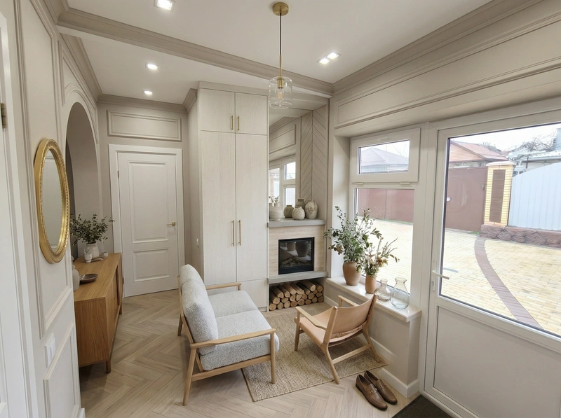 Дизайн гостиной в стиле Сканди — фото интерьера от нейросети RoomGPT